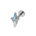 Labret Stérile Titane Interne 40 - Piercing avec pas de vis interne motif losange - 3 coloris