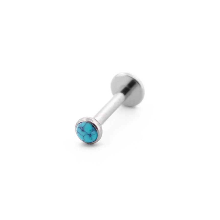 Labret Stérile Titane Interne 23 - Piercing avec pas de vis interne - Pierres naturelles - 6 pierres différentes