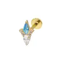 Labret Piercing - Labret Stérile Interne Pvd Gold 40 - Piercing avec pas de vis interne motif losange - 3 coloris
