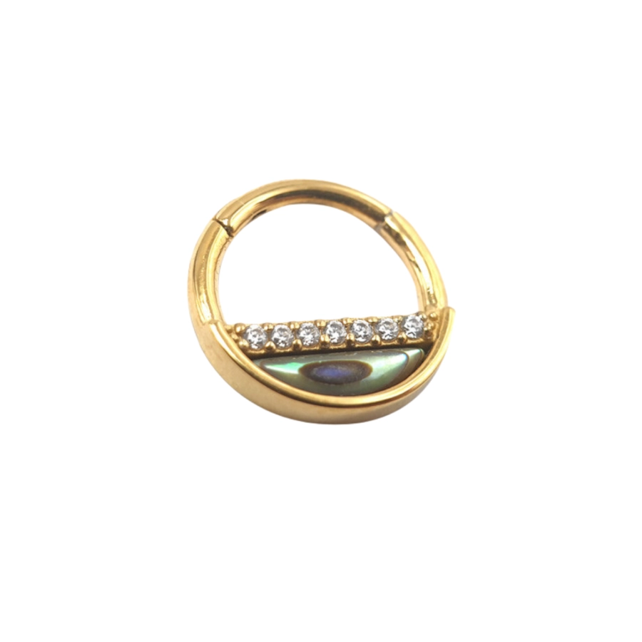 Piercing Anneau - Titane Pvd Gold - Anneau clicker 159 avec fermeture à charnière - 2 coloris