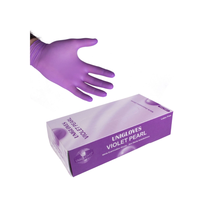 Unigloves pearl - Boite de 100 gants nitrile non poudré - Plusieurs coloris