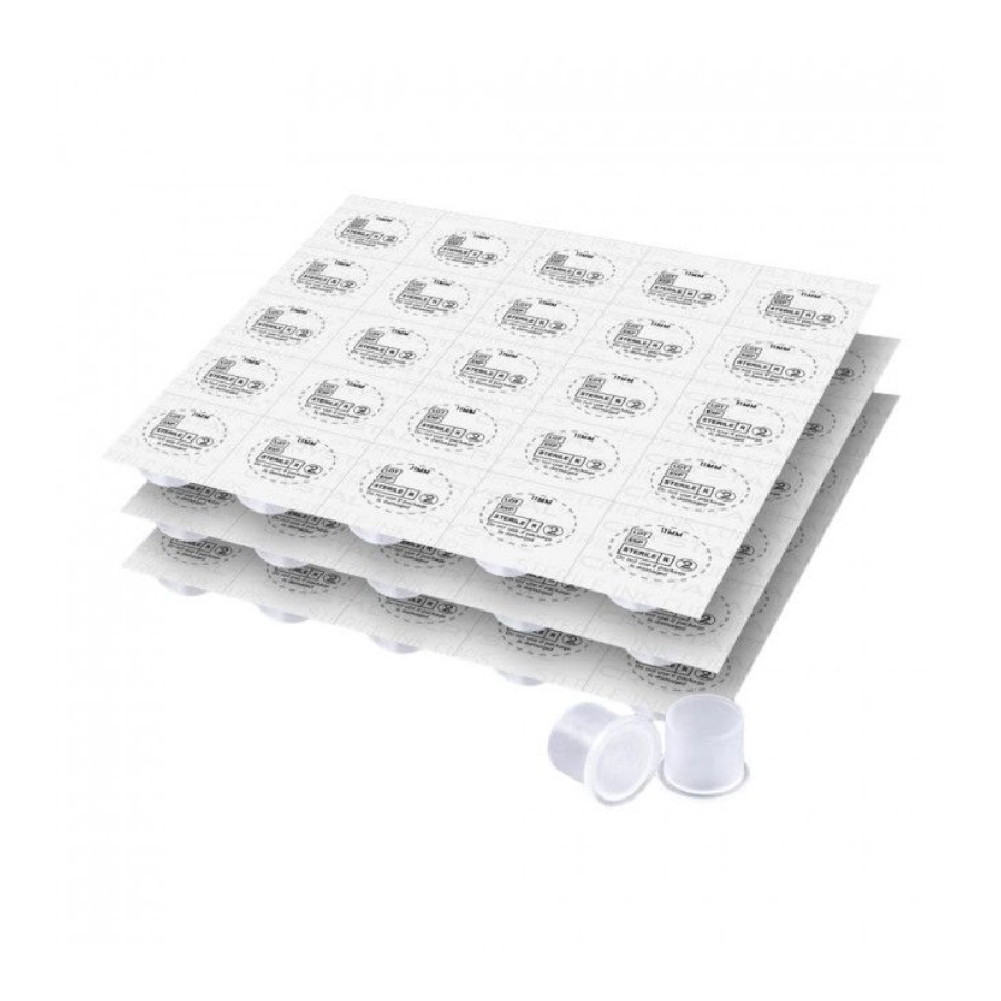 Caps Tattoo - Crystal Cups Stérile - Boite de 200 godets pour encre stérile détachable*