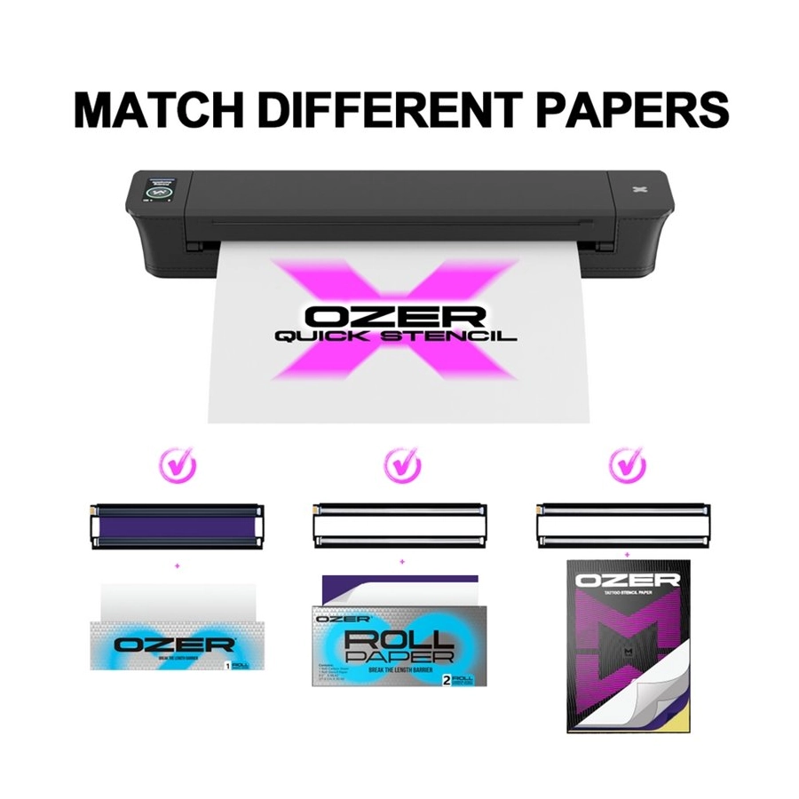 Thermo Tattoo - Thermocopieur Ozer X - Imprimante thermique nouvelle génération révolutionnaire avec batterie sans fil bluetooth & USB*