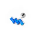 Labret Stérile Titane Interne 27 - Piercing avec pas de vis interne motif 3 Rectangles penchés opales 