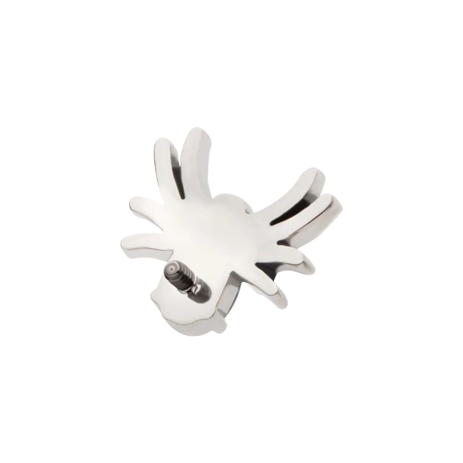 Piercing Embout - Titane F136 Gamme Invictus - Embout 4 avec pas de vis interne 0,9 mm pour piercing 1,2 mm  araignée strass zircone*