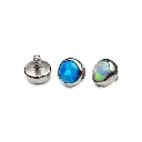 Piercing Embout - Titane F136 Gamme Hand Ink - Embout 12 avec pas de vis interne 0,9 mm pour piercing 1,2 mm opale plate 3 mm*