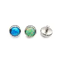 Piercing Embout - Titane F136 Gamme Hand Ink - Embout 12 avec pas de vis interne 0,9 mm pour piercing 1,2 mm opale plate 3 mm*