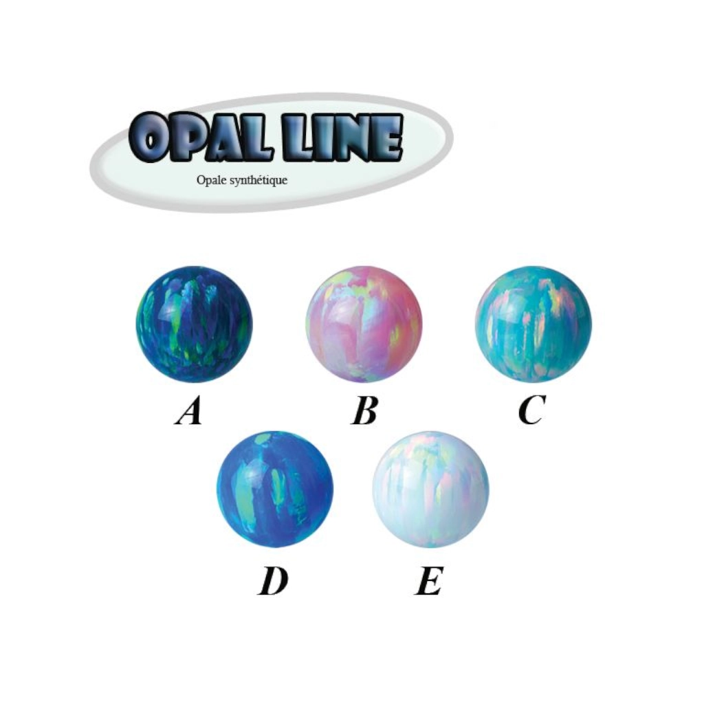 Piercing Banane - Acier 316L - Banane en acier chirurgical avec bille opale synthétique*