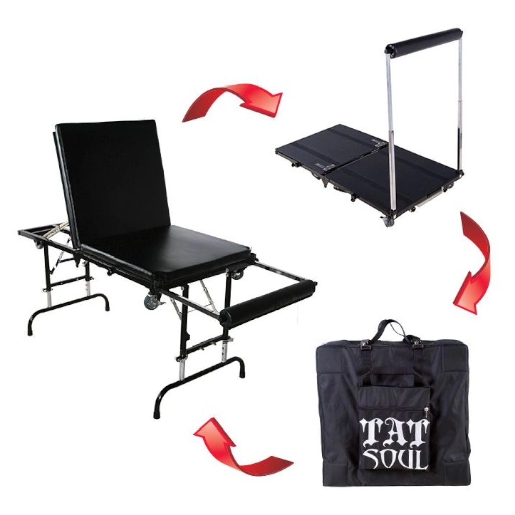 Table Tattoo - Tatsoul X Portative - Table de tatouage pour client et chariot de transport idéal convention*