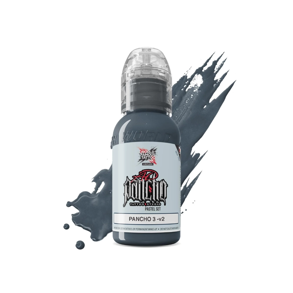 Set Encre Tattoo - World Famous Ink Limitless Set A.D. Pancho Pastel Grey v2 - Mélange pour le tatouage reach 6 x 30 ml*