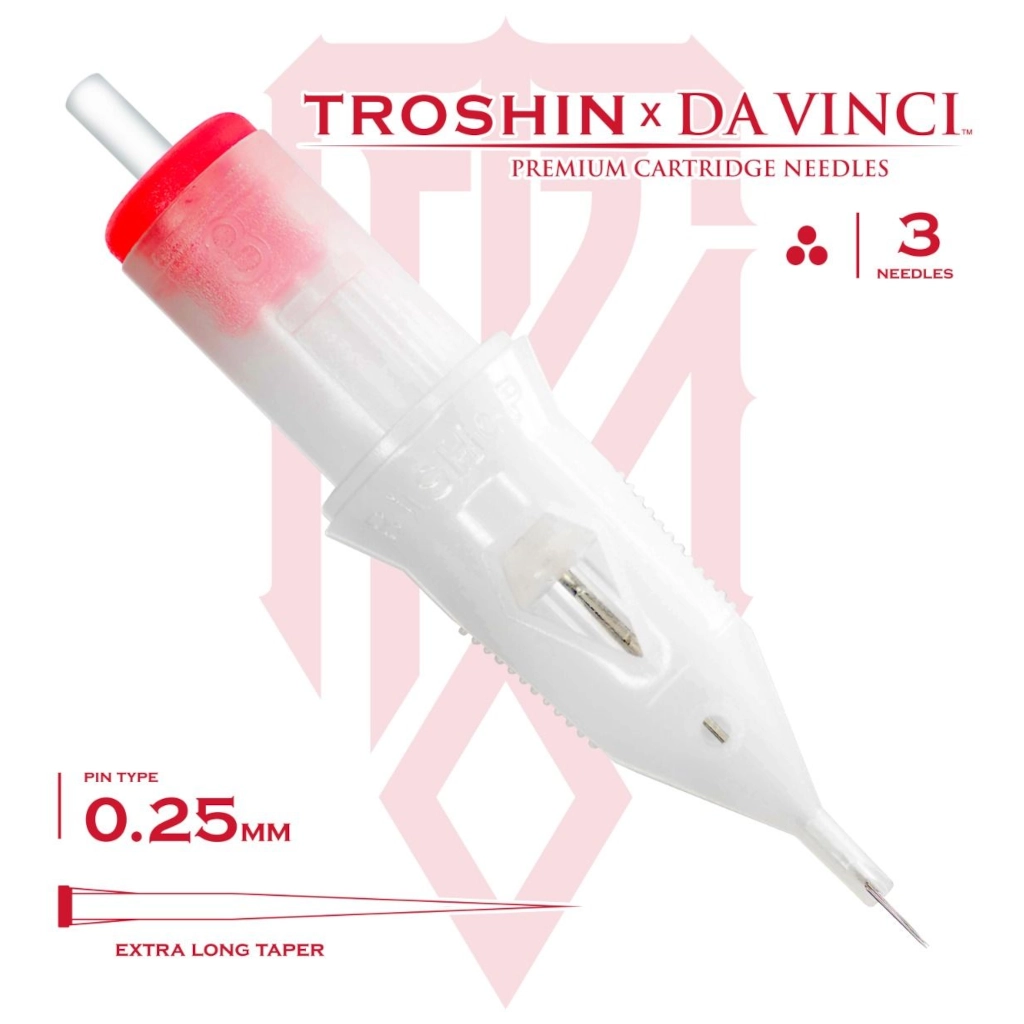 Cartouche Tattoo - Bishop Da Vinci V2 X Troshin Liner - Boîte de 40 cartouches pour le tatouage 20x 3 Liner 0,25 mm et 20x 3 Liner 0,30mm*