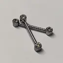 Piercing Barbell - Titane F136 Gamme Hand Ink - Barbell avec pas de vis interne sertie de 2 strass*