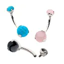 Piercing Banane - Titane F136 Gamme Invictus - Banane avec pas de vis interne pierre sertie 1,6 x 11.2 mm* 