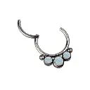 Piercing Anneau - Titane F136 Gamme Hand Ink - Clicker 21 avec fermeture à charnière 3 opales*