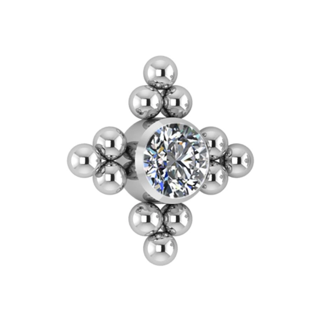 Piercing Embout - Titane Astm F136 - Embout 18 avec pas de vis interne 8 mm*