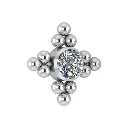 Piercing Embout - Titane Astm F136 - Embout 18 avec pas de vis interne 8 mm*