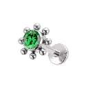 Embout Piercing - Titane Astm F136 - Embout 19 avec pas de vis interne largeur 6 mm strass 4 mm*
