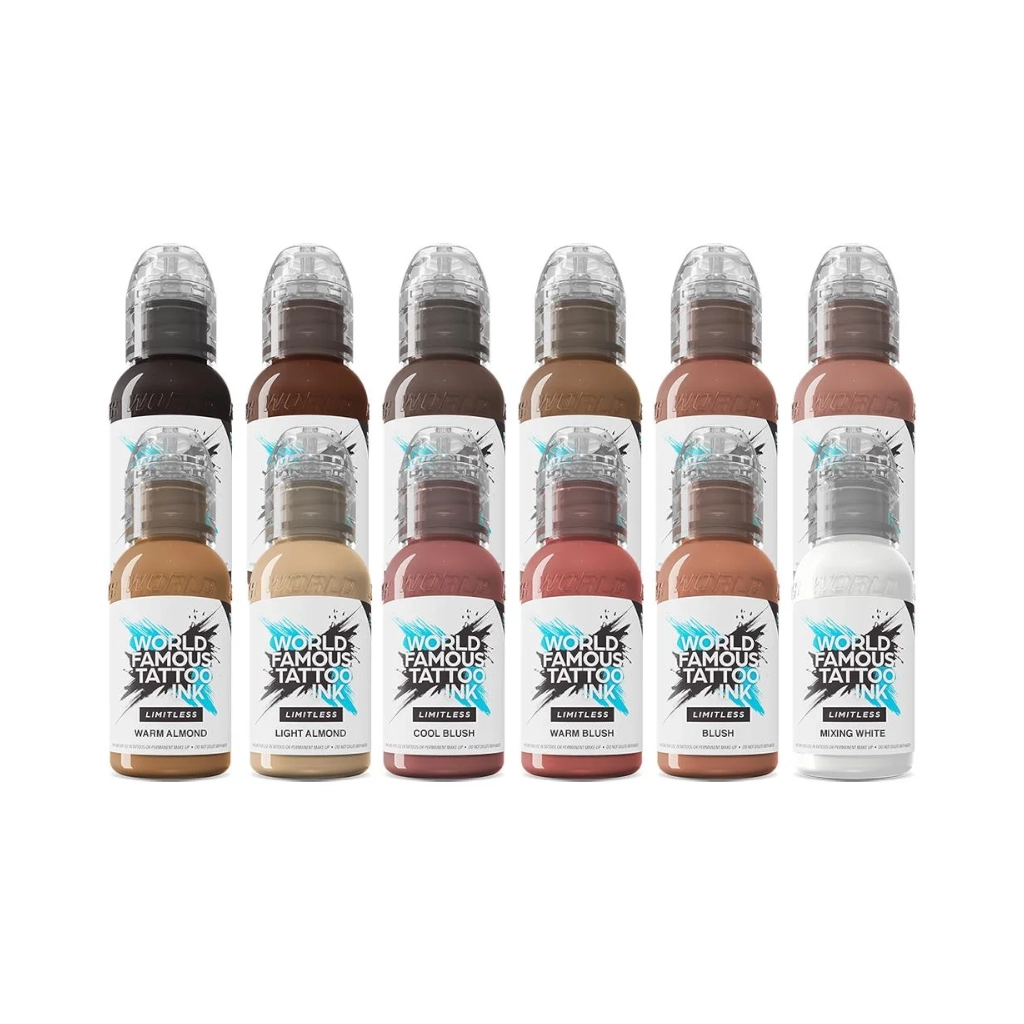 Set Encre Tattoo - World Famous Ink Limitless Set Pink Ribbon - Melange pour le tatouage encre reach 12 x 30 ml