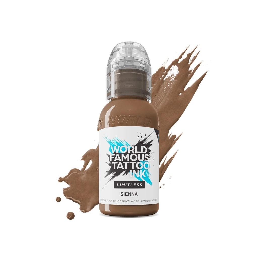 Encre Tatouage Marron - World Famous Tattoo Ink Limitless Sienna - Melange pour le tatouage REACH 30ml du set pink ribbon