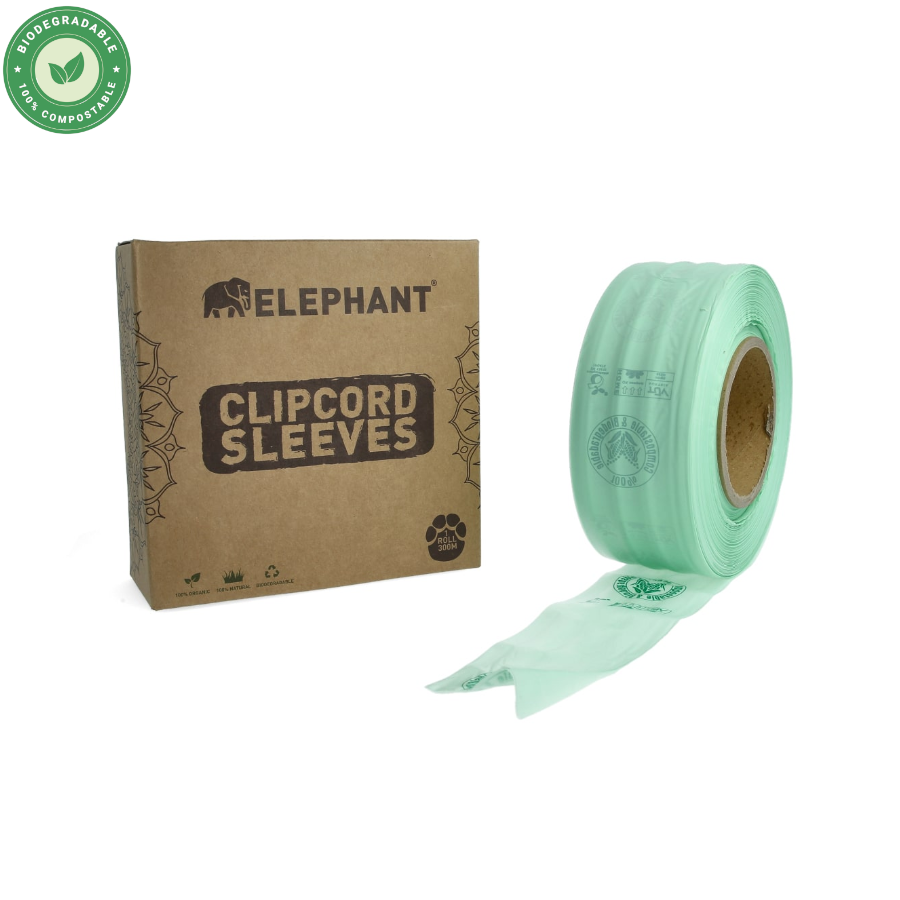Elephant Clipcord Sleeves - Rouleau de protection biodégradable pour câble de tatouage 6.5cm x 300m