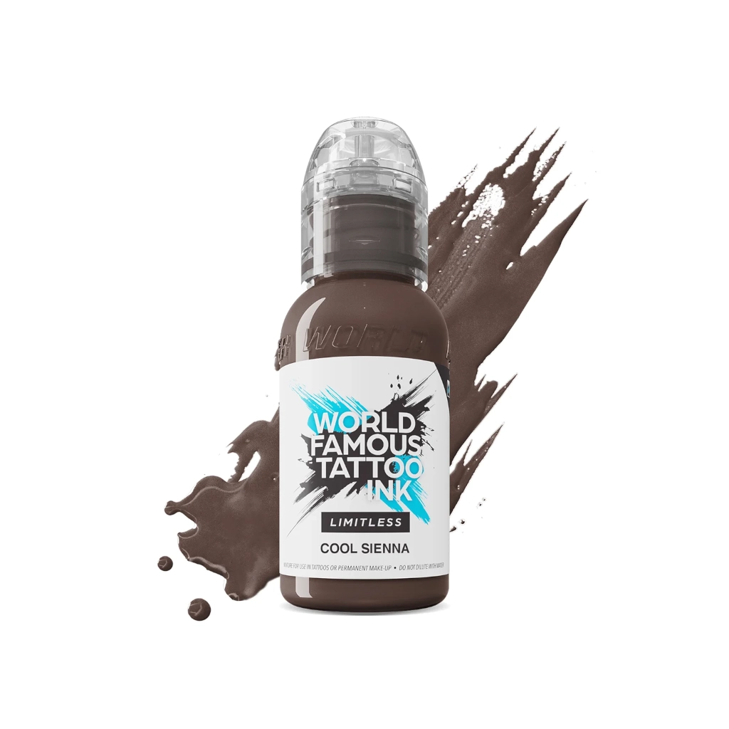 Encre Tatouage Marron - World Famous Tattoo Ink Limitless Cool Sienna - Melange pour le tatouage REACH 30ml du set pink ribbon