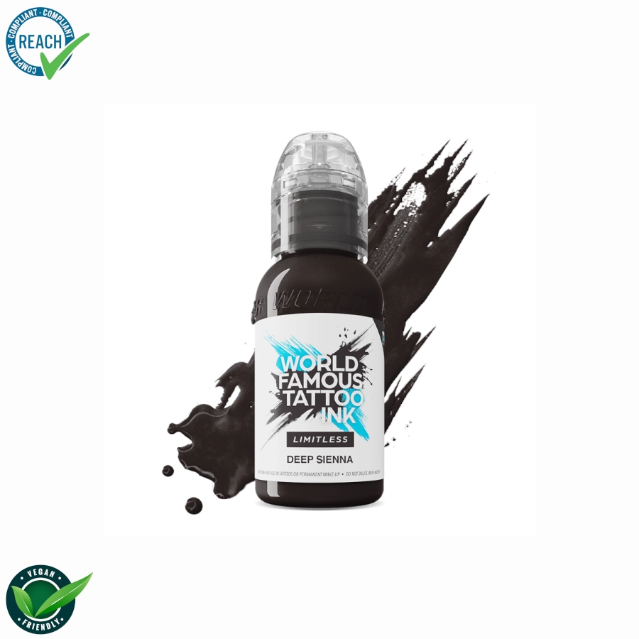 Encre Tatouage Marron - World Famous Tattoo Ink Limitless Deep Sienna - Melange pour le tatouage REACH 30ml du set pink ribbon