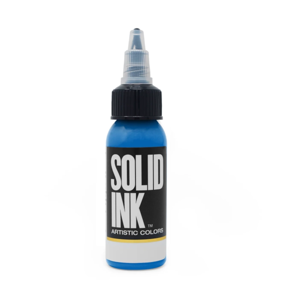 Encre Entrainement Tattoo Bleue - Solid Ink Baby Blue - Encre artistique pour l'entrainement au tatouage NON REACH 30 ml*