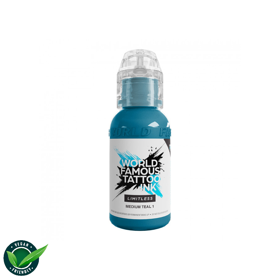 World famous ink limitless encre NON REACH pour entraînement au tatouage medium teal 1
