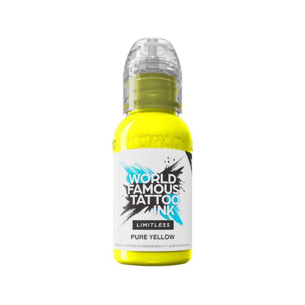 Encre Tatouage Jaune - World Famous Ink Limitless Pure Yellow - Melange pour le tatouage encre reach 30ml*