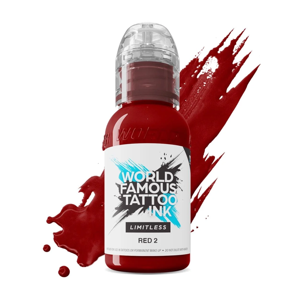 Encre Tatouage Rouge - World Famous Ink Limitless Red 2 - Melange pour le tatouage encre REACH 30ml