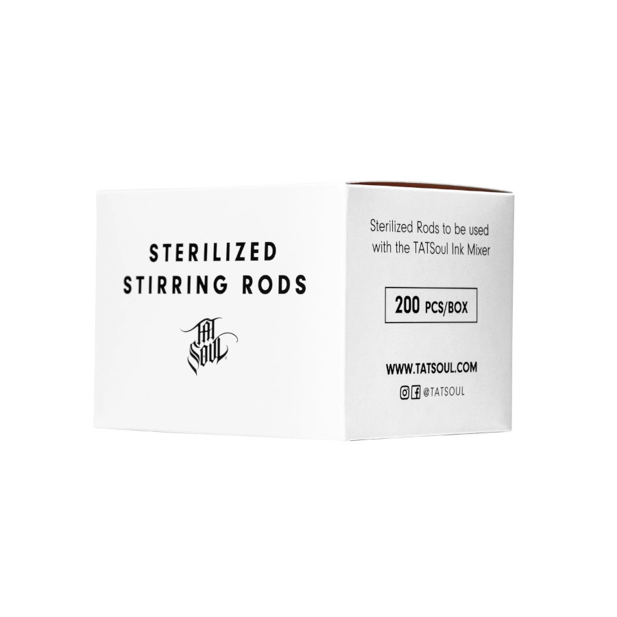 Tatsoul Sterilized Stirring Rods - Boîte de 200 tiges stériles pour mélangeur d'encre de tatouage
