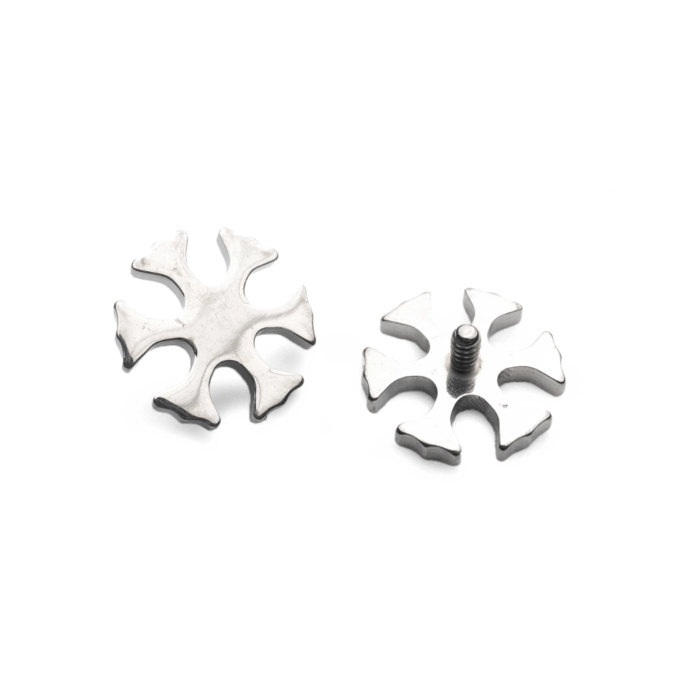 Piercing Embout - Titane F136 Gamme Hand Ink - Embout 98 avec pas de vis interne 0,9 mm pour piercing 1,2 mm flocon*