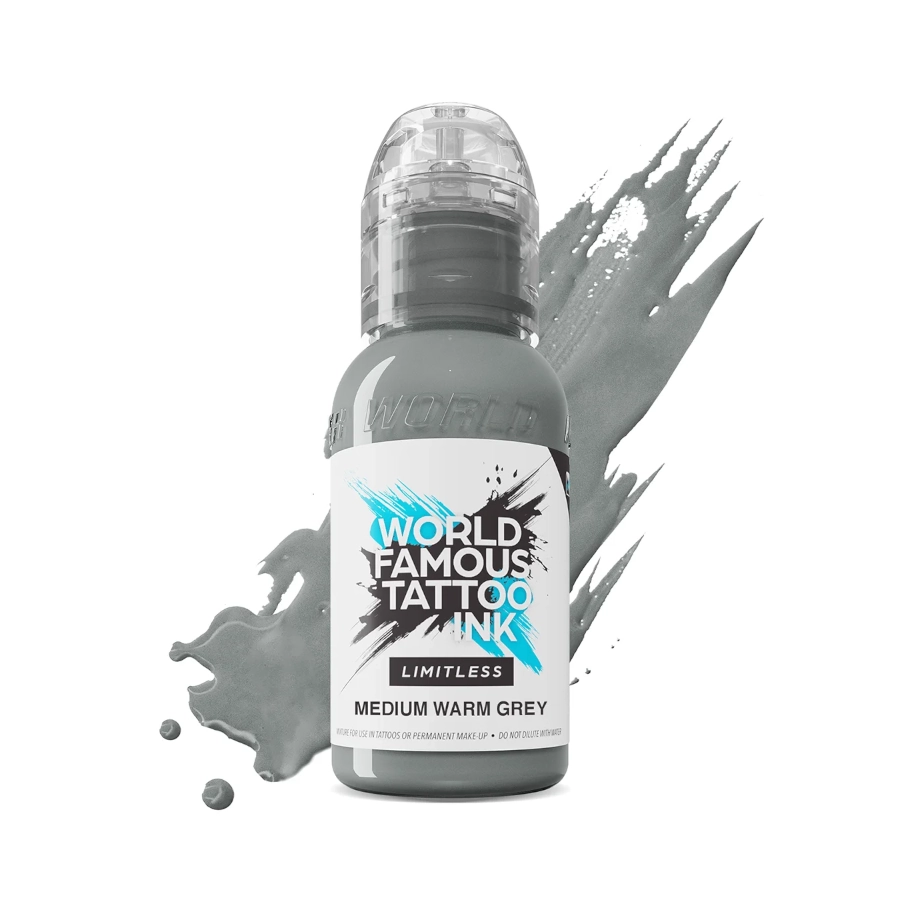 Encre Tattoo Grise - World Famous Ink Limitless Medium Warm Grey - Mélange pour le tatouage reach 30 ml du set shades of grey*