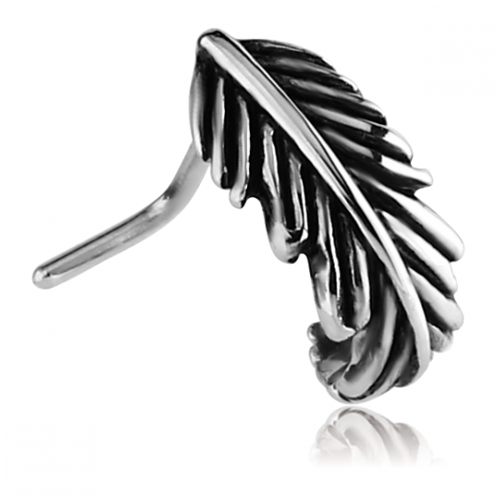 Piercing de nez stud en acier 316L ou pvd gold motif de feuille