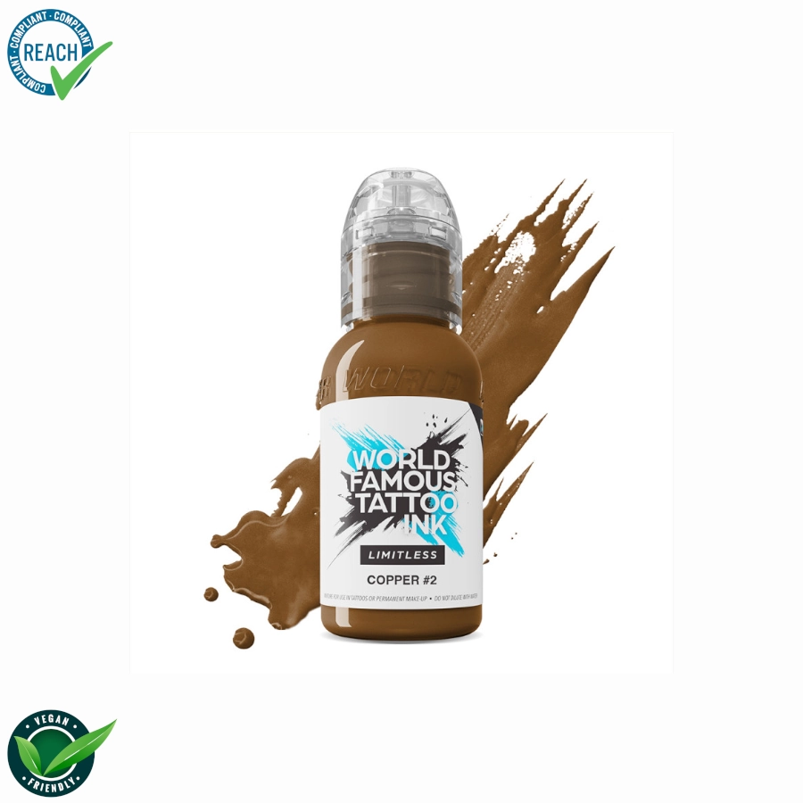 Encre Tattoo Marron - World Famous Tattoo Ink Limitless Copper 2 - Melange pour le tatouage encre REACH 30ml