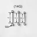 Piercing Barbell - Titane F136 Gamme Hand Ink - Barbell avec pas de vis interne sertie de 2 strass*