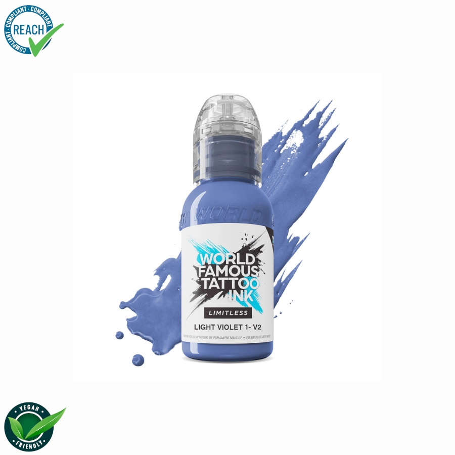 Encre Tattoo Violet - World Famous Ink Limitless Light Violet 1 v2 - Melange pour le tatouage encre REACH 30 ml