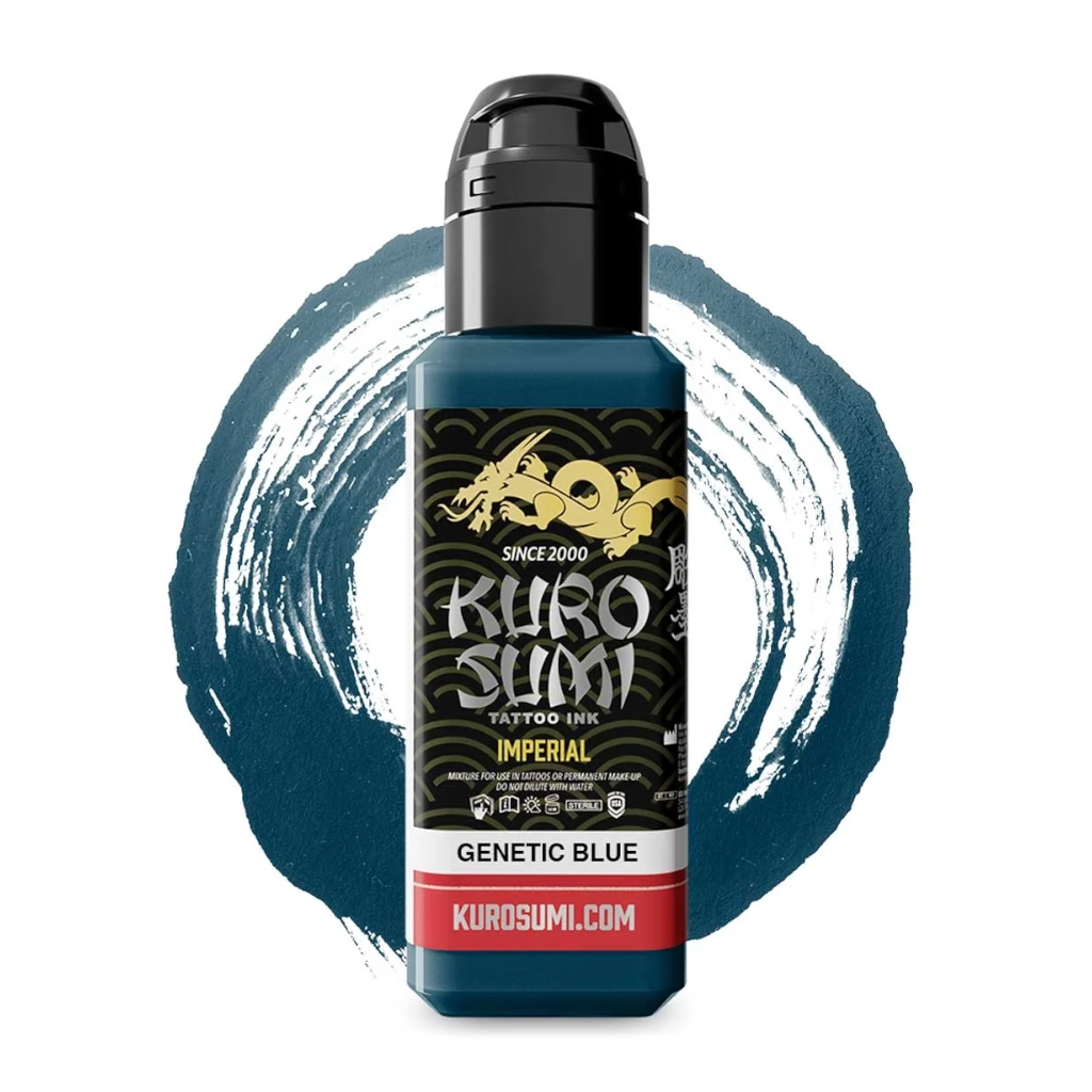 Encre Tatouage Bleu - Kuro Sumi Imperial Tattoo Ink Genetic Blue - Melange pour le tatouage REACH 44 ml