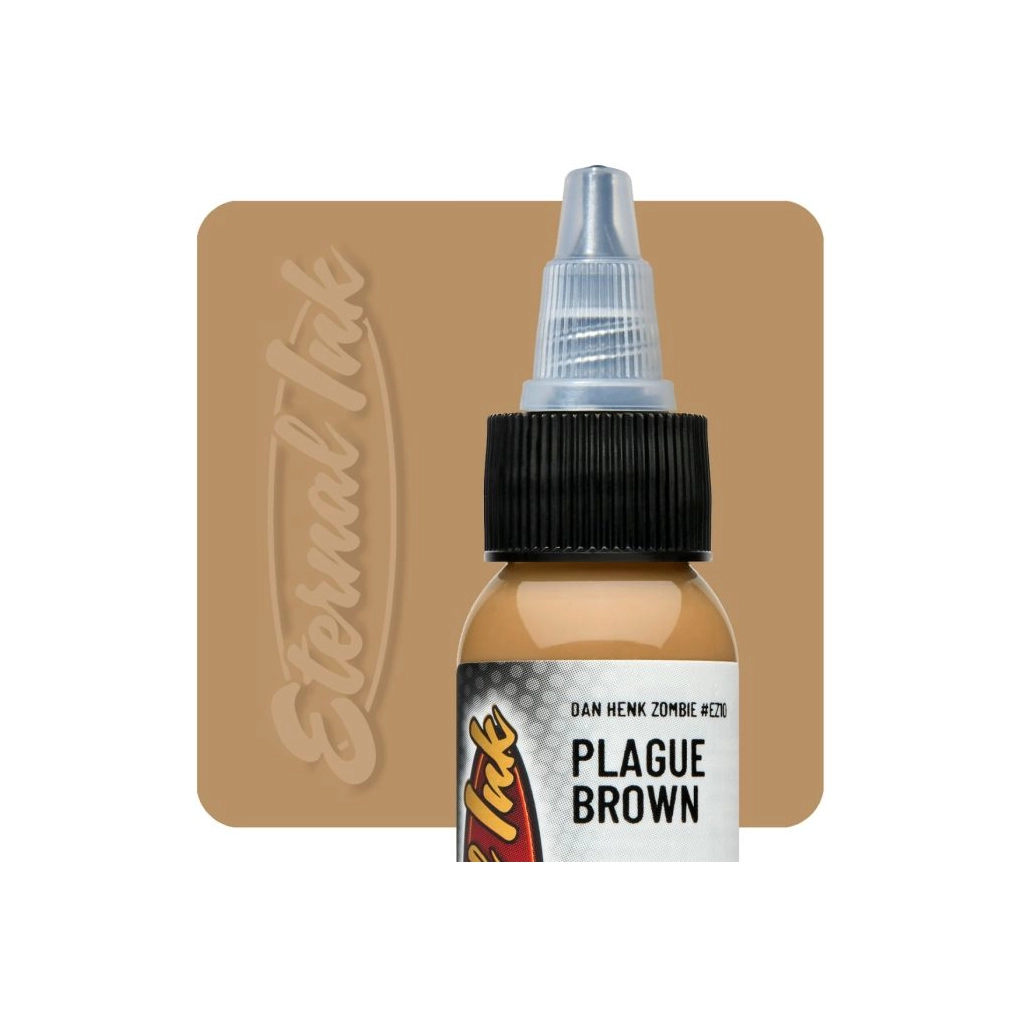 Encre Entrainement Tattoo Marron - Eternal Ink Zombie Colours Plague Brown - Encre artistique pour l'entrainement au tatouage NON REACH 30 ml* 