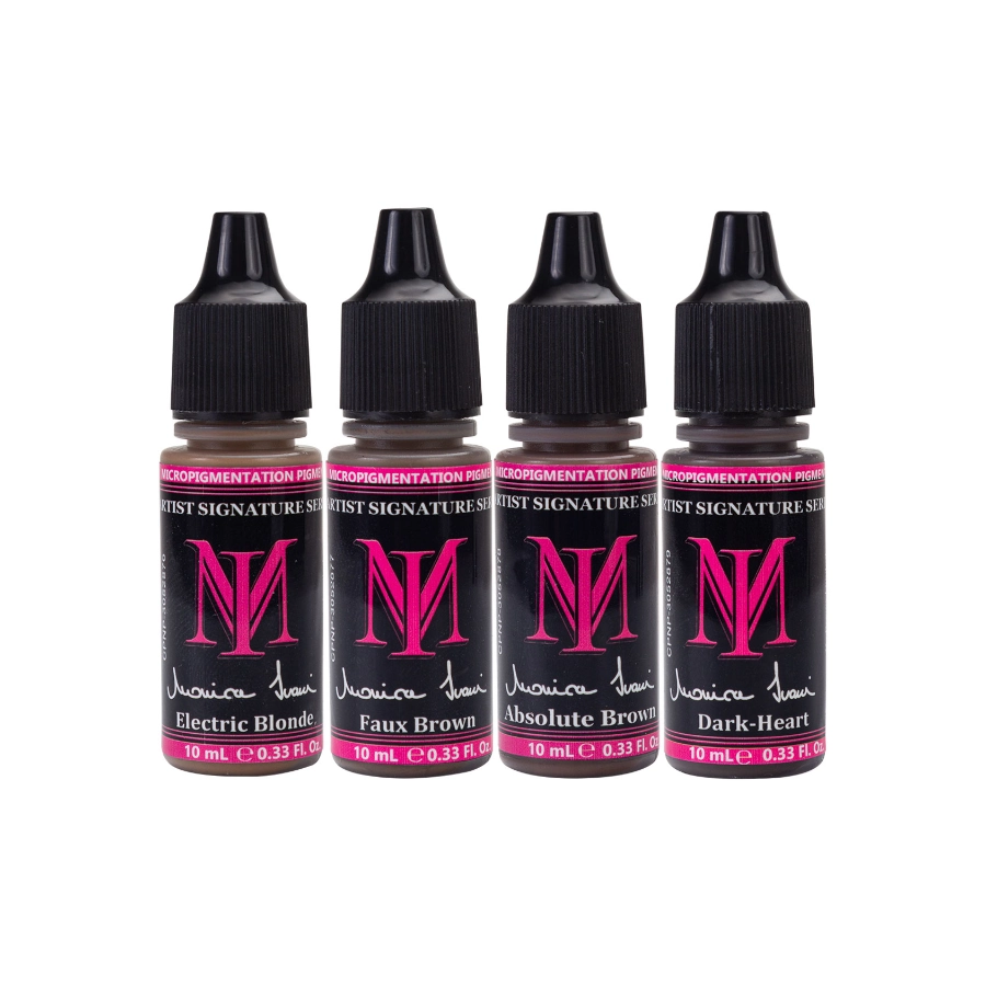 Pigment Sourcil Pmu - Monica Ivani Signature Series by Li Pigments - Set de 4 pigment REACH 4 x 10 ml