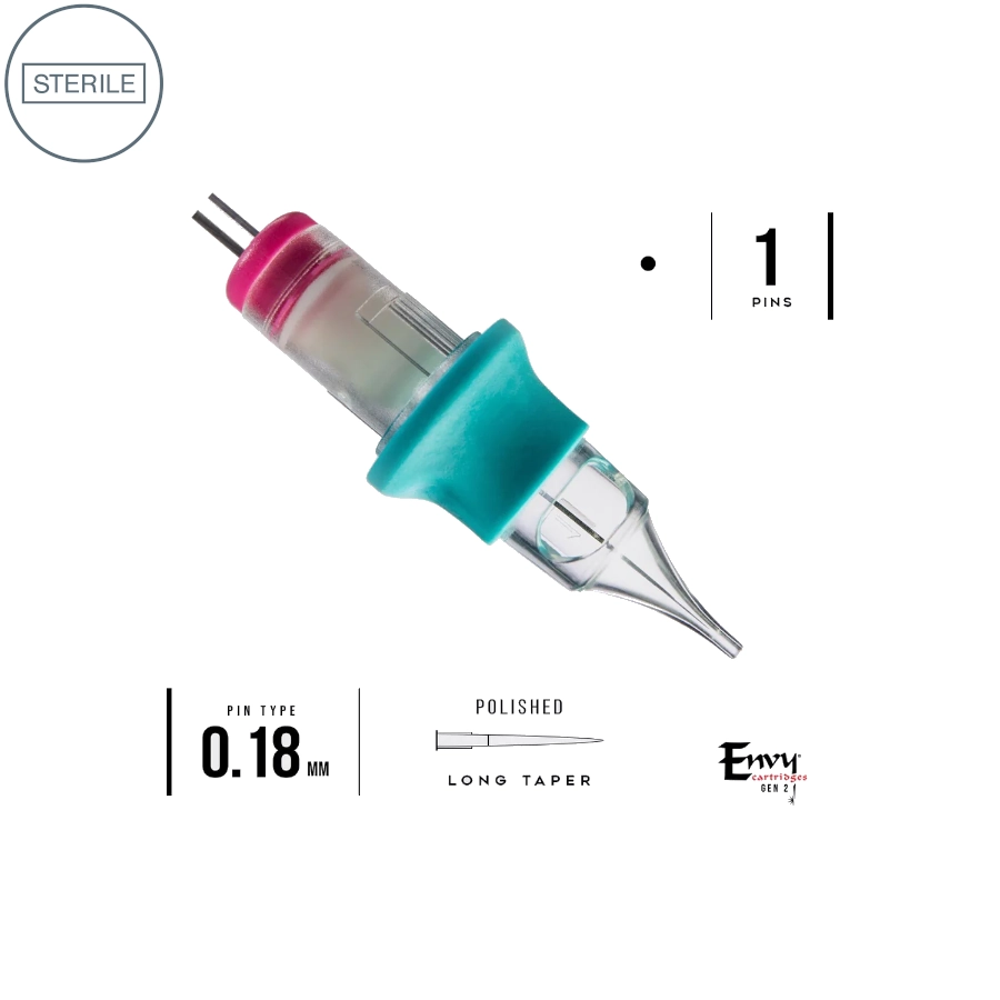 Cartouche Tatsoul Envy Gen 2 Pmu - Round Liner Long Taper Pico Pmu - Boite de 10 cartouches de maquillage permanent