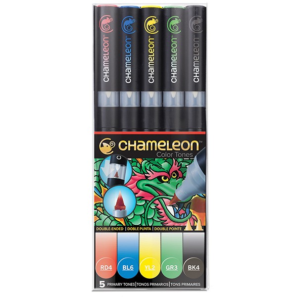 CHAMELEON PACK 5 MARQUEURS PRIMAIRE