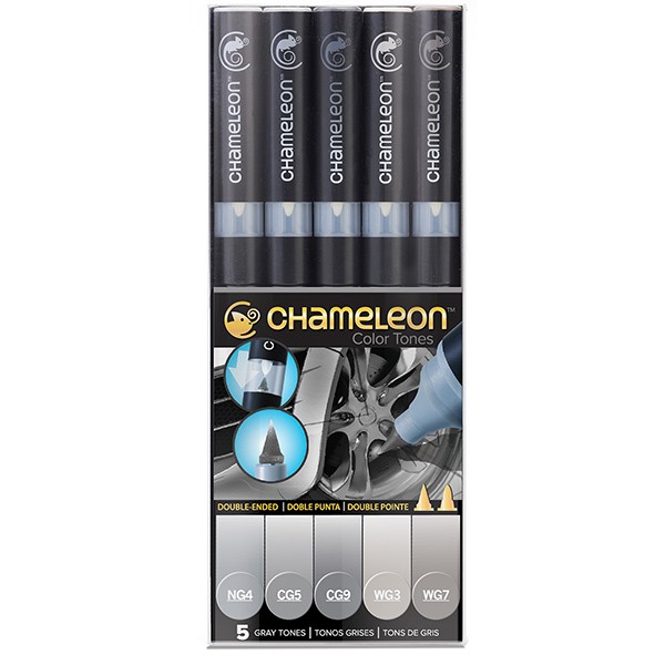 CHAMELEON PACK 5 MARQUEURS GRIS