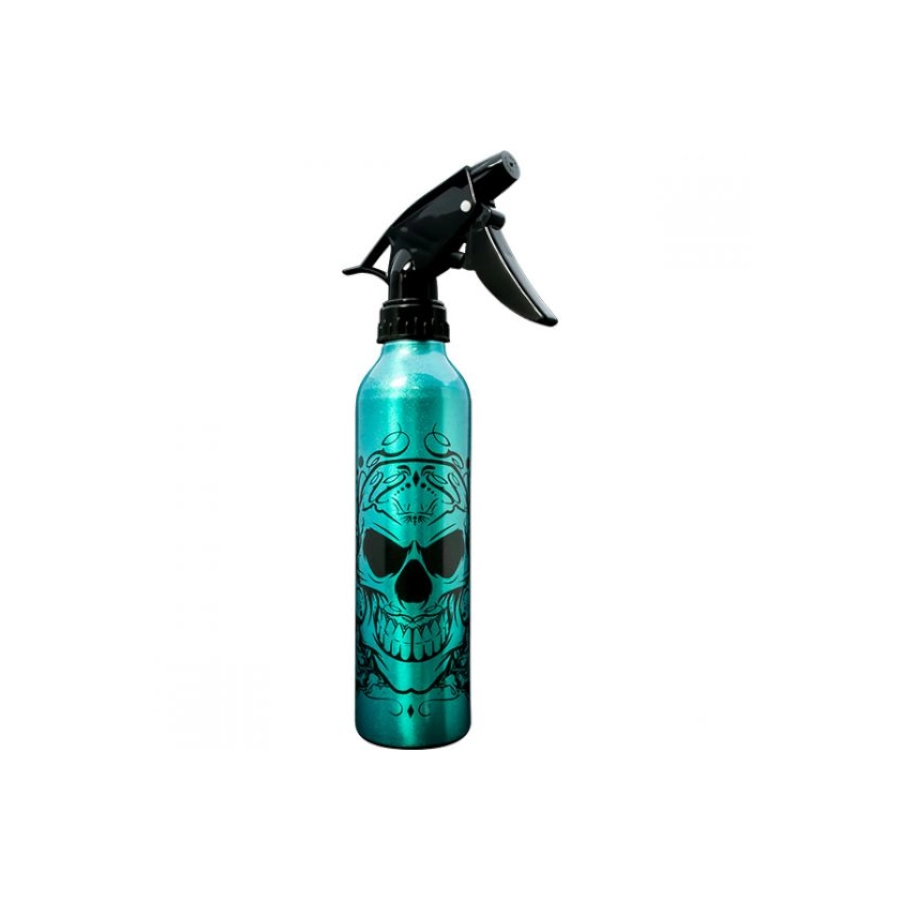Spray Vide Tattoo - Flacon Pulvérisateur Aluminium - Vaporisateur couleur pour produit de tatouage avec motif tete de mort
