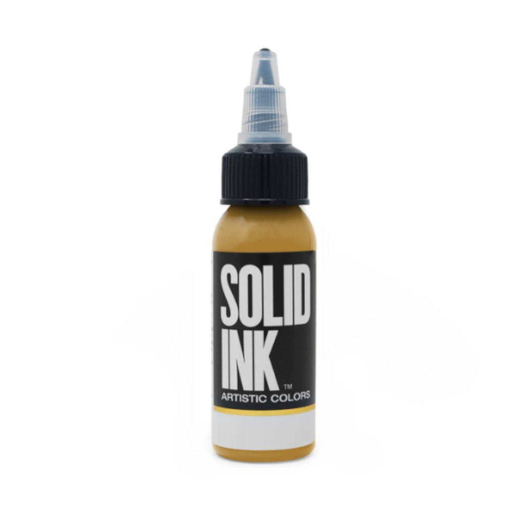 Encre Entrainement Tattoo Marron - Solid Ink Ochre - Encre artistique pour l'entrainement au tatouage NON REACH 30 ml