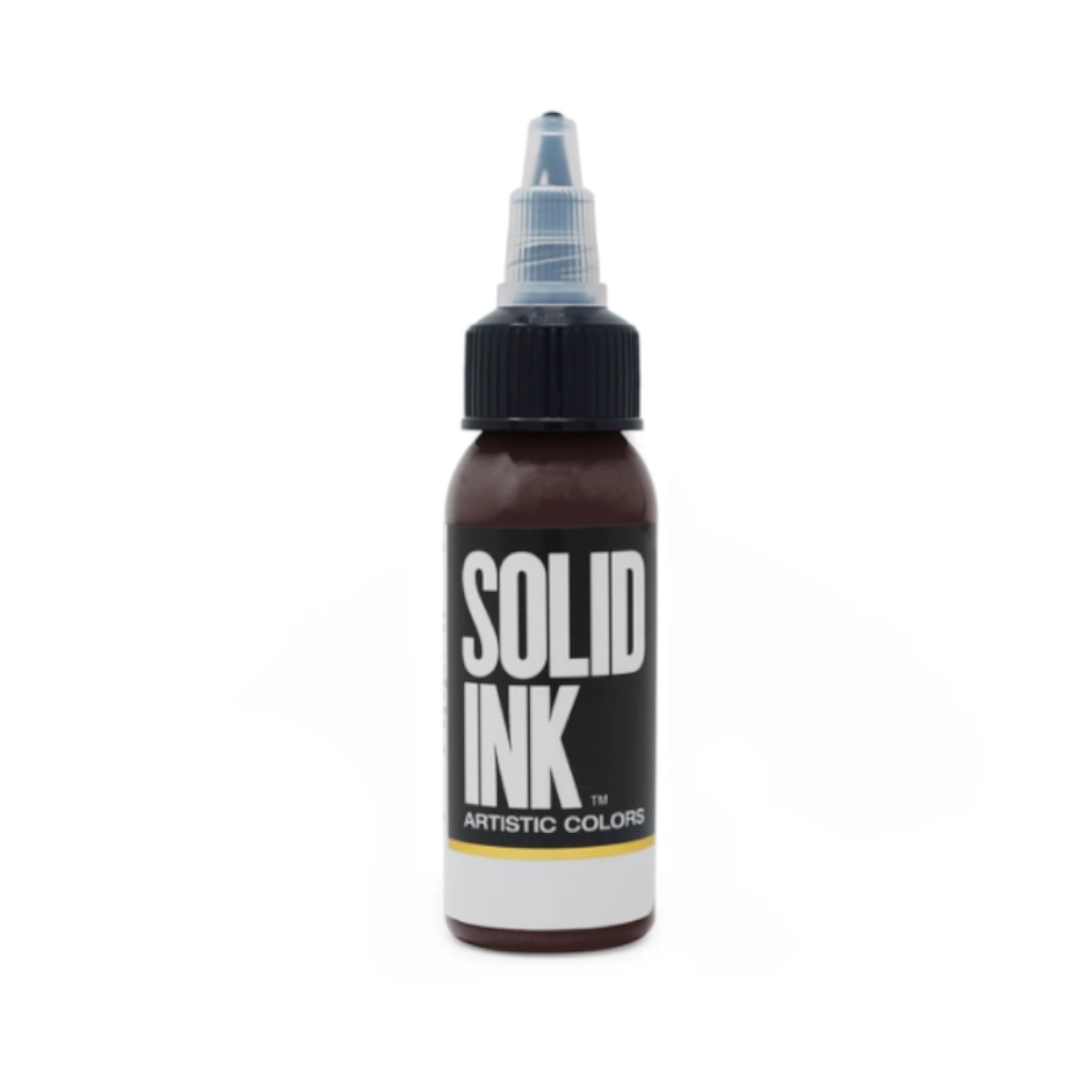 Encre Entrainement Tattoo Marron - Solid Ink Chocolate - Encre artistique pour l'entrainement au tatouage NON REACH 30 ml