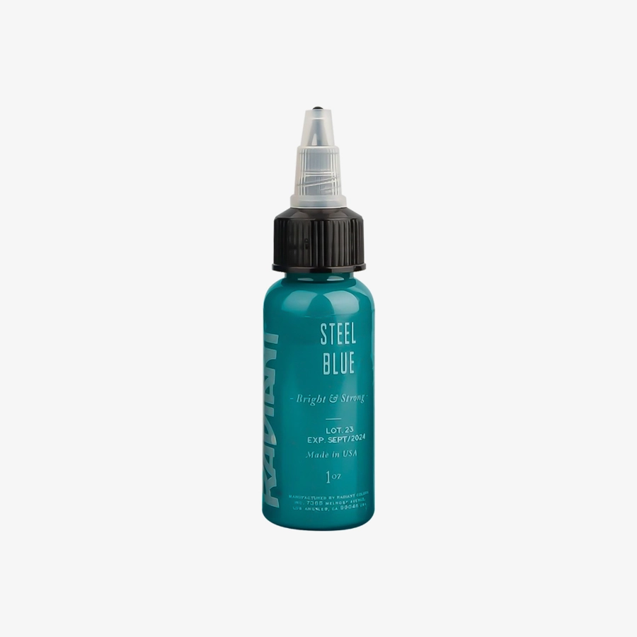 Encre Entrainement Tattoo Bleue - Radiant Ink Steel Blue - Encre artistique pour entrainement au tatouage NON REACH 30 ml*