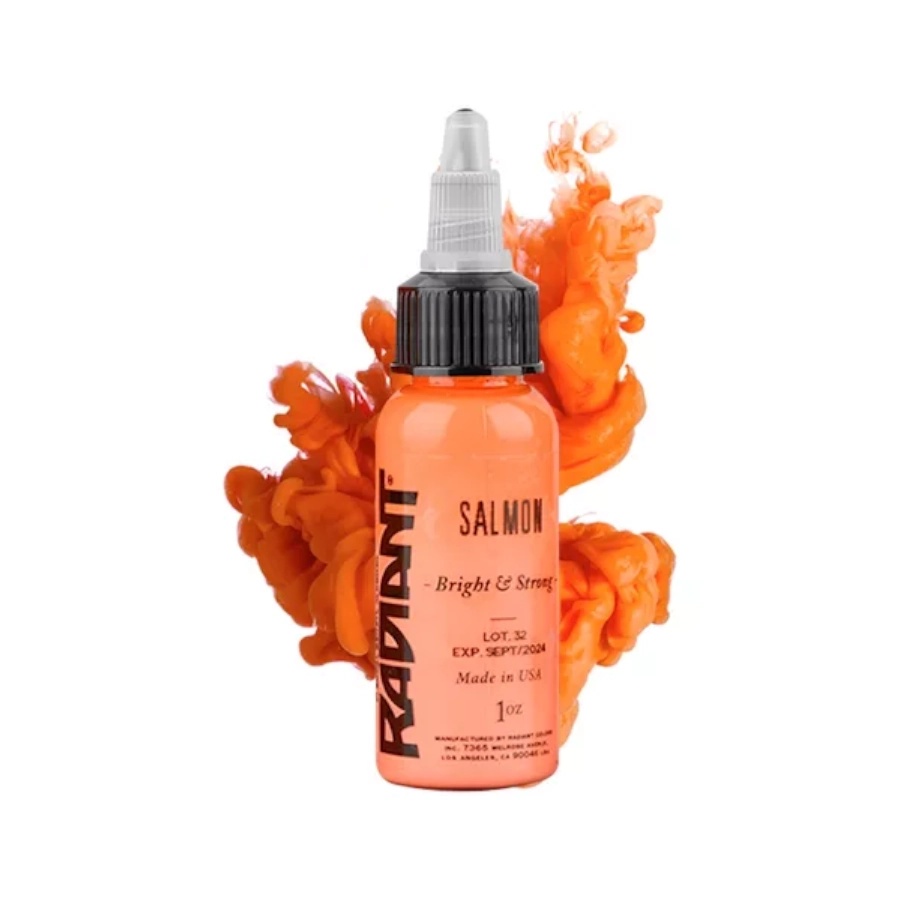 Encre Entrainement Tattoo Orange - Radiant Ink Salmon - Encre artistique pour entrainement au tatouage NON REACH 30 ml* 