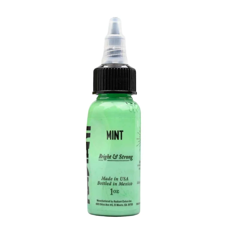 Encre Entrainement Tattoo Verte - Radiant Ink Mint - Encre artistique pour entrainement au tatouage NON REACH 30 ml* 