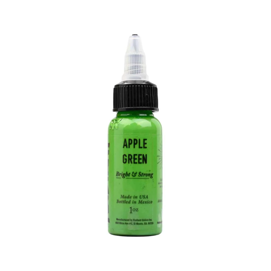 Encre Entrainement Tattoo Verte - Radiant Ink Apple Green - Encre artistique pour entrainement au tatouage NON REACH 30 ml* 